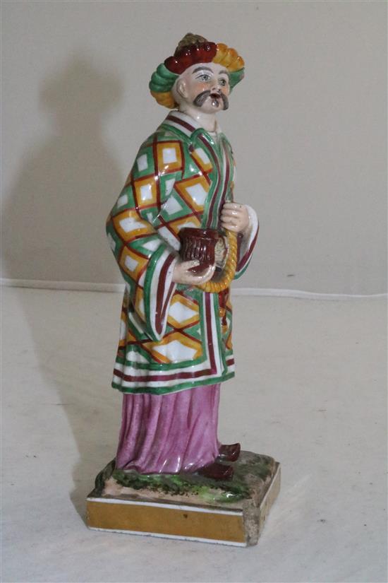 A French porcelain Chinaman pastille burner, mid 19th century, 19.5cm (7.7in.), some losses